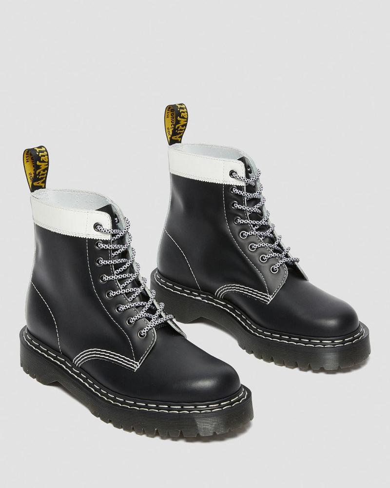 Dr Martens 1460 Pascal Bex Læder Contrast Snørestøvler Dame Sort Hvide | DK 178JPQ